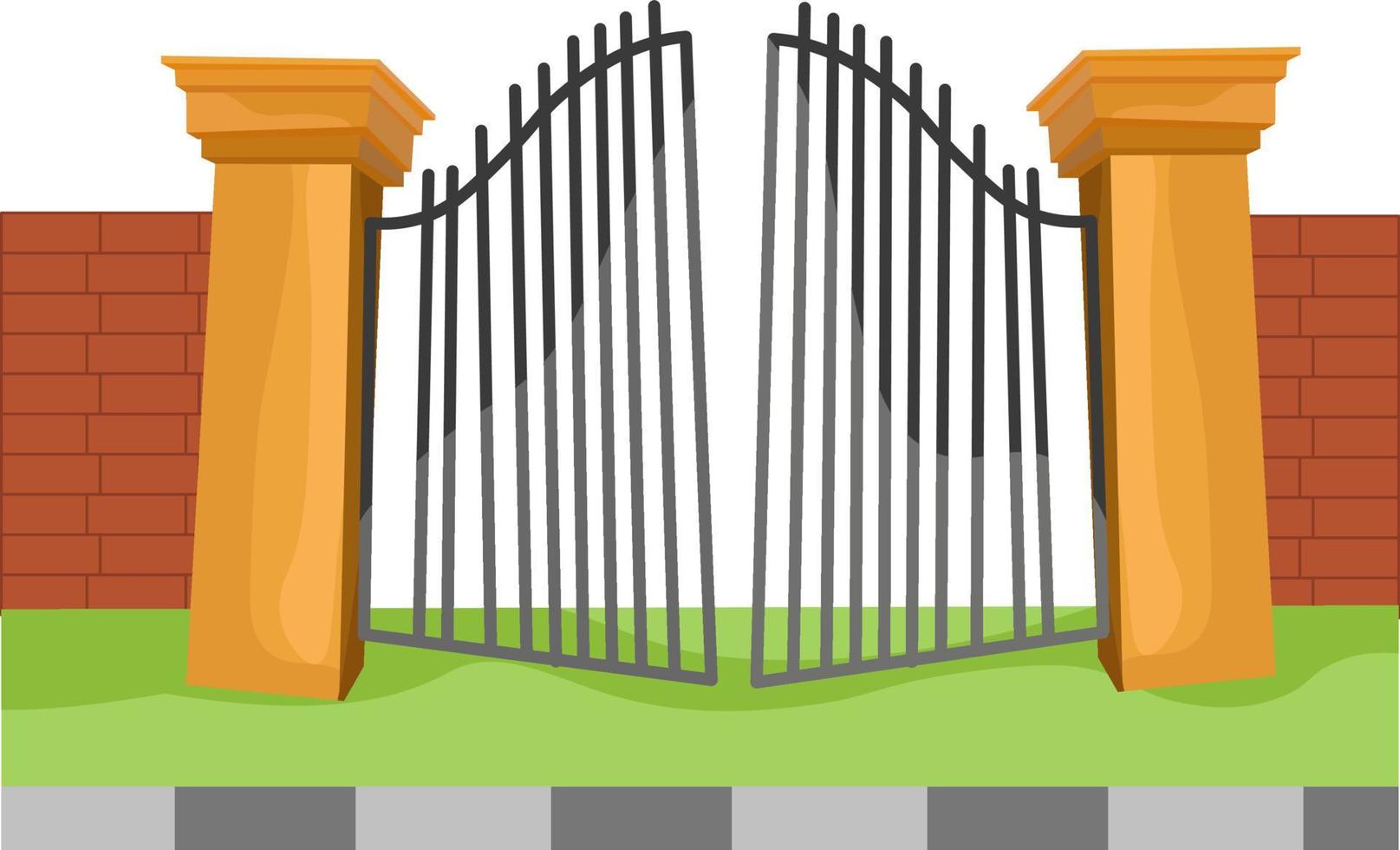 Big gate, illustration, vector on white background