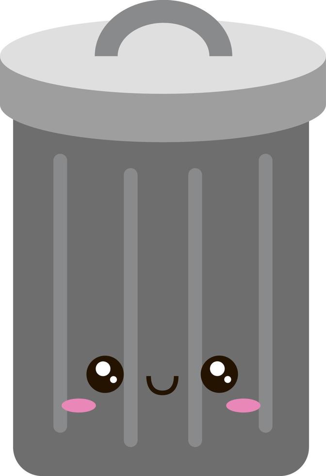 Trash can, illustration, vector on white background.