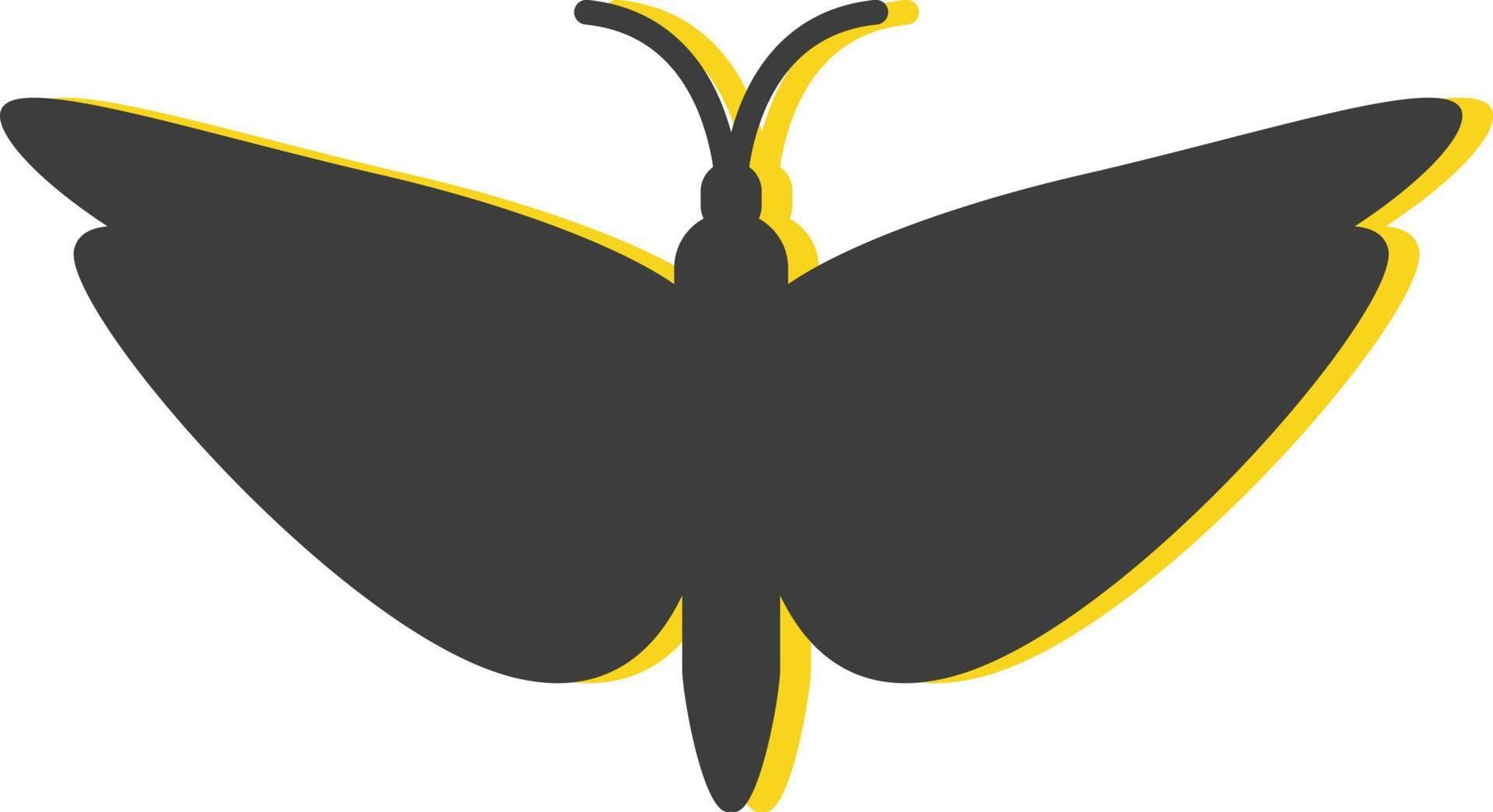mariposa negra, ilustración, vector, sobre fondo blanco. vector