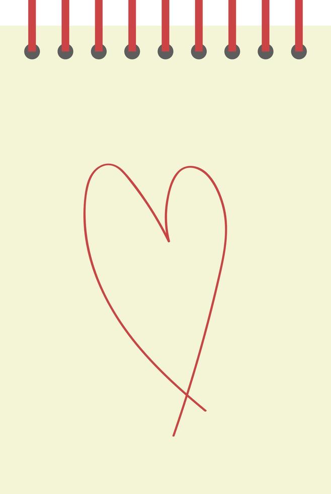Dibujo de corazón, ilustración, vector sobre fondo blanco.