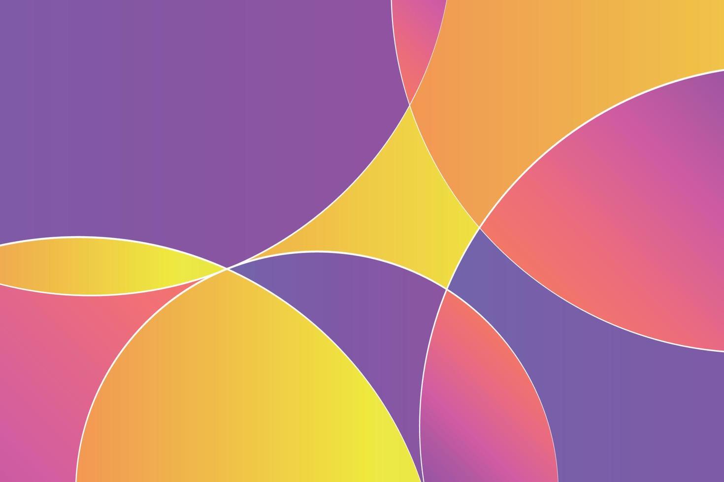 Abstract purple and orange circles shapes decorative background. Vibrant holographic rounded design illustration vector