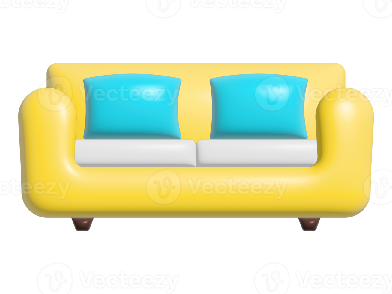 geel sofa geïsoleerd Aan transparant achtergrond png