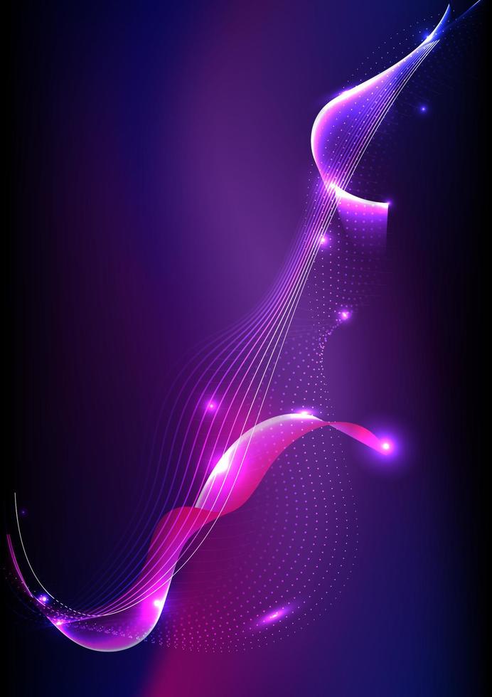Happy new year and Christmas festival neon light fiber optic technology network abstract background vector illustration