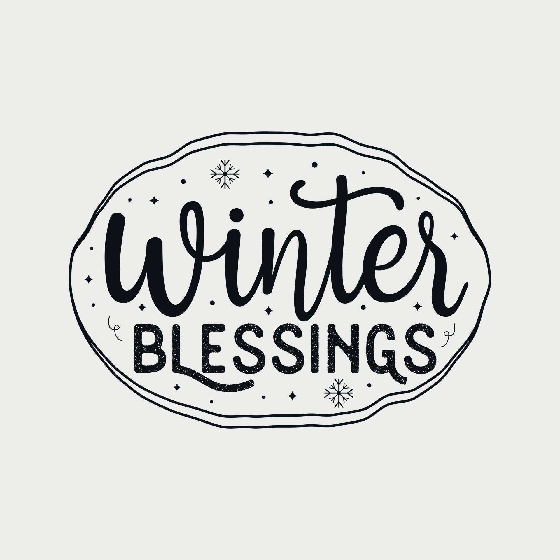 Winter Blessings vector illustration, hand drawn lettering with winter quotes, Winter designs for t shirt, poster, print, mug, and for card 13826331 Vector Art at Vecteezy