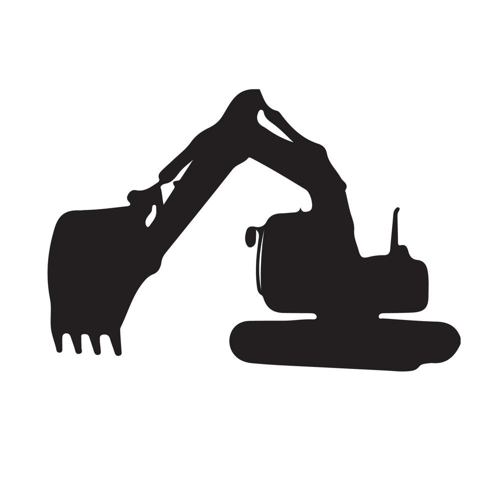 excavator machine silhouette vector design