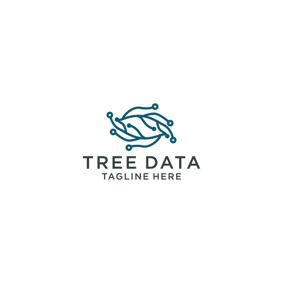 plantilla de logotipo de vector de datos de árbol. , tecnología, plantilla. icono de árbol de datos.