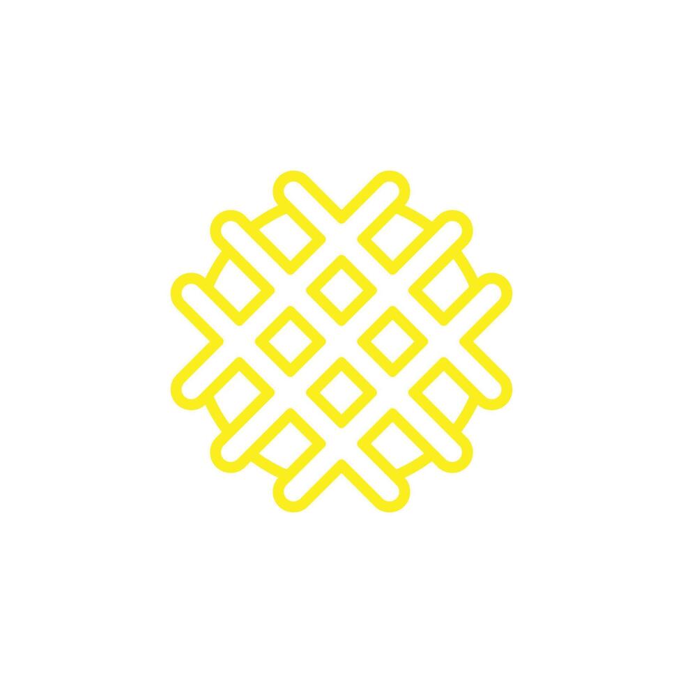 eps10 yellow vector waffle abstract line art icon isolated on white background. waffle outline symbol in a simple flat trendy modern style for your website design, logo, and mobile application