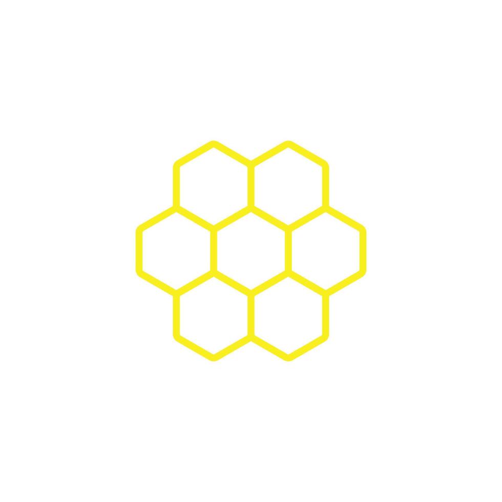 eps10 yellow vector honeycombs or cells line icon isolated on white background. honeybee cells pattern outline symbol in a simple flat trendy modern style for your website design, logo, and mobile app