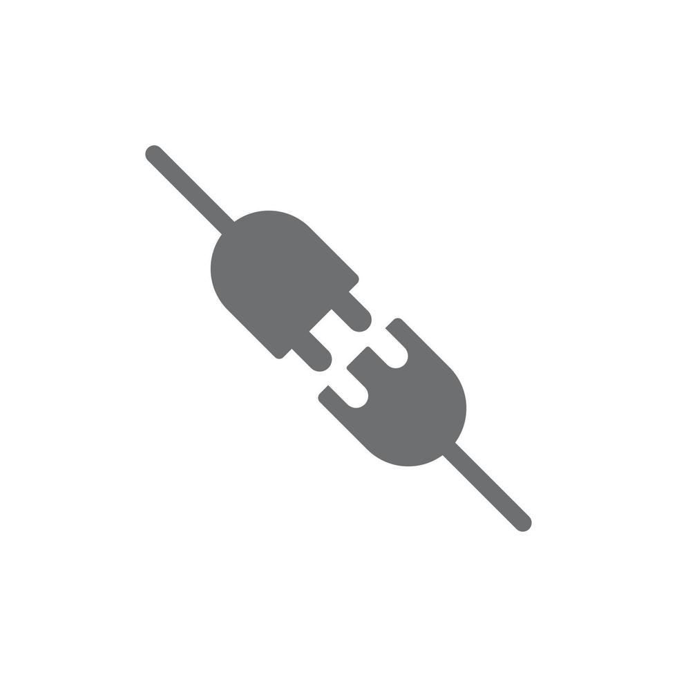 eps10 enchufe eléctrico vectorial gris con un icono de arte sólido de enchufe aislado en fondo blanco. símbolo de desconexión en un estilo moderno y sencillo para el diseño de su sitio web, logotipo y aplicación móvil vector