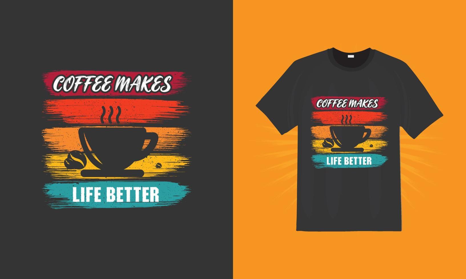 diseño de patrón de camiseta de hacer café vector