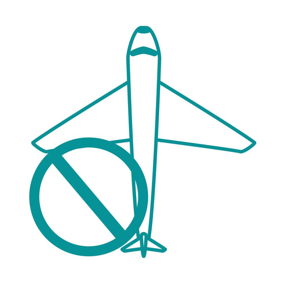 covid 19 coronavirus, avoid traveling plane to the world, prevention outbreak disease pandemic line design icon vector