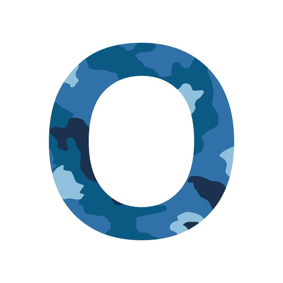 English alphabet letter O, khaki style isolated on white background - Vector
