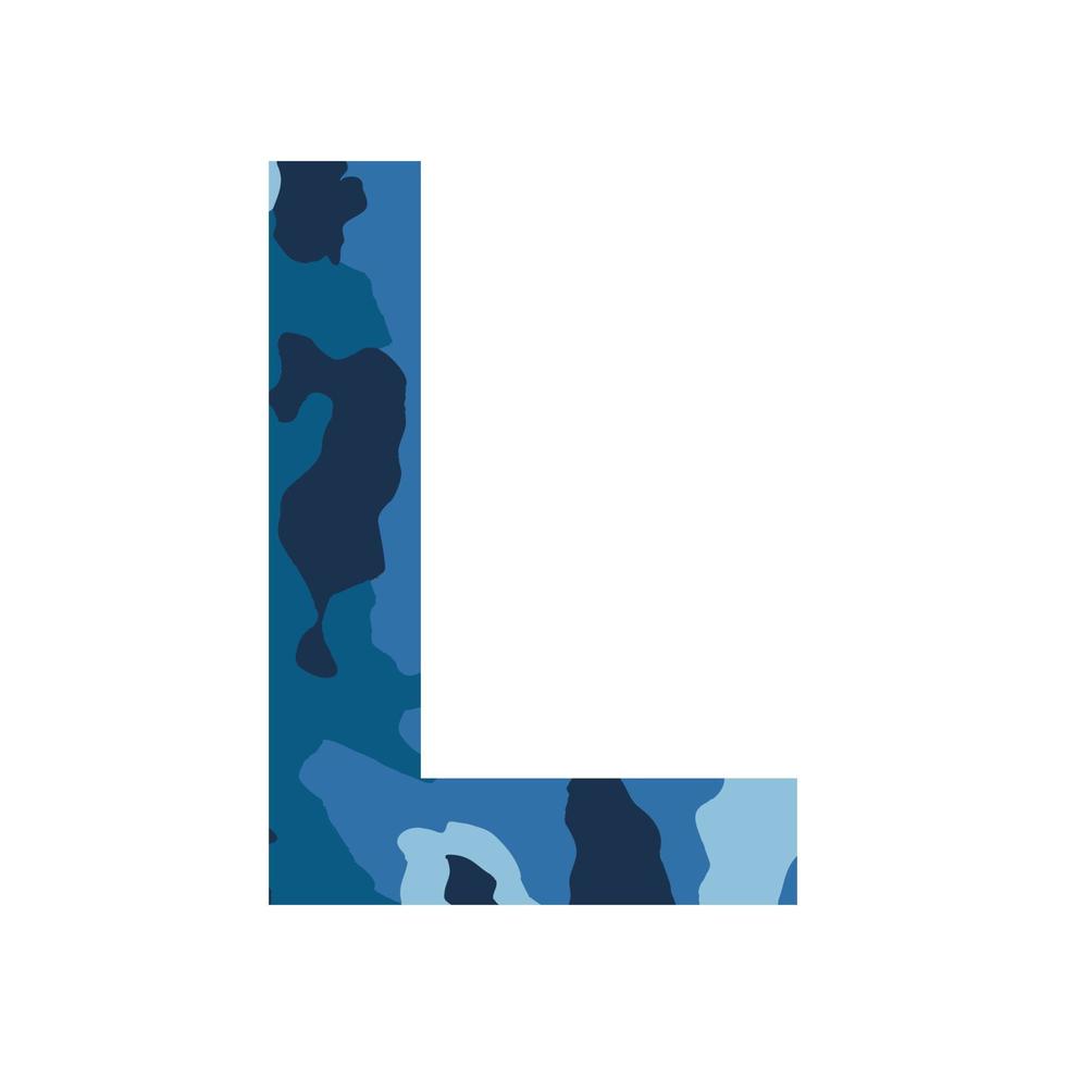 English alphabet letter L, khaki style isolated on white background - Vector