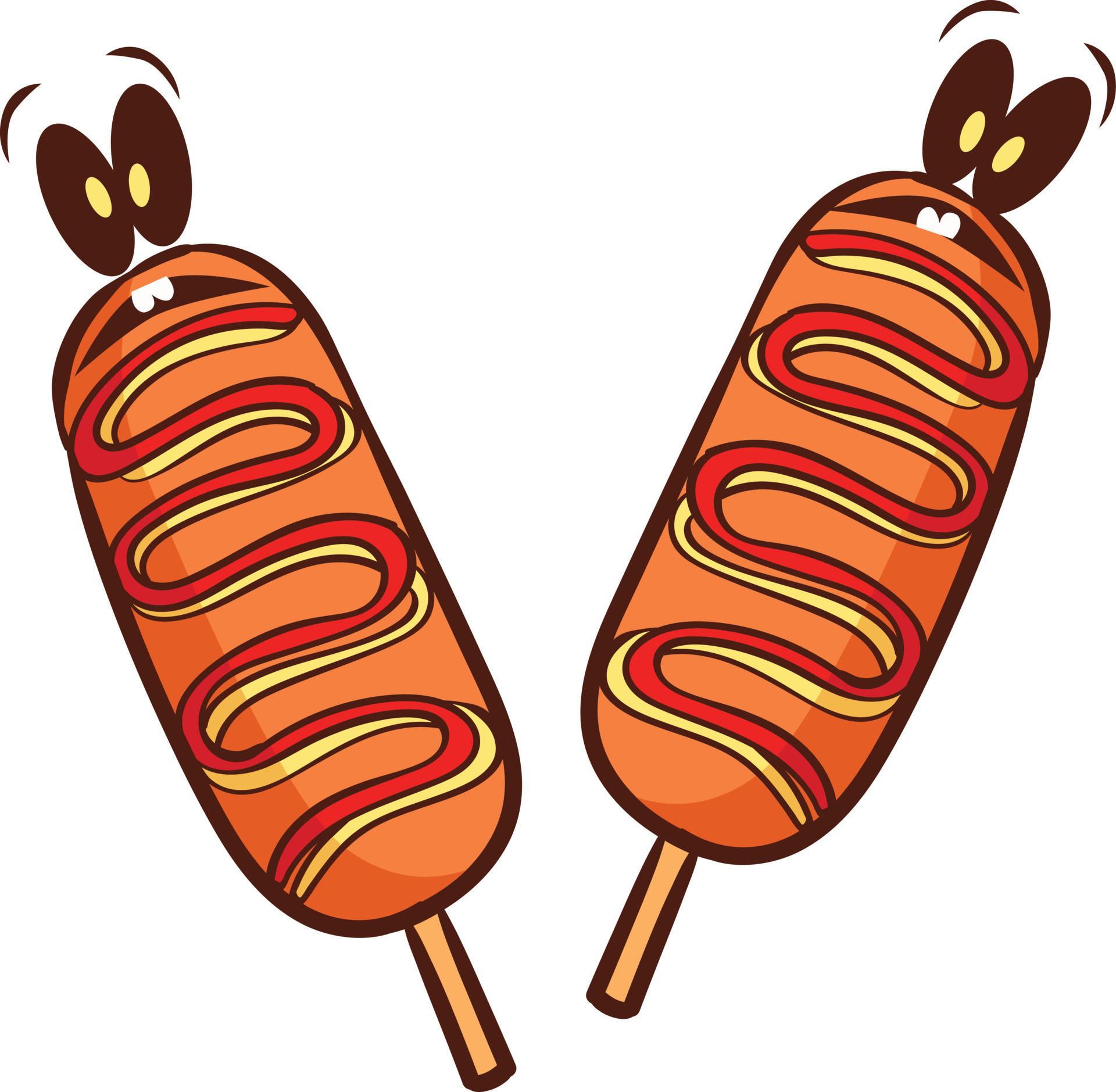 Vector Illustration Character Corndog Asian Street Food Isolated On vector-illustration-character-corndog-asian-street-food-isolated-on