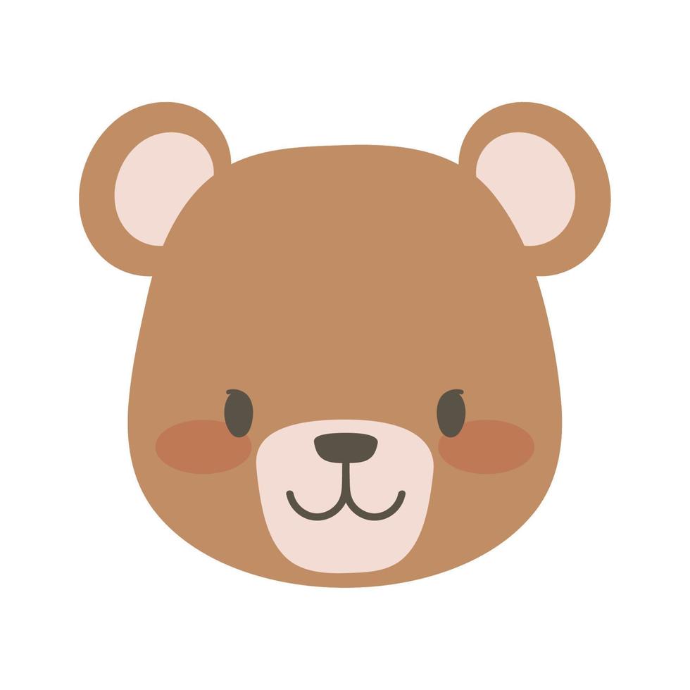 bear face cute animal vector