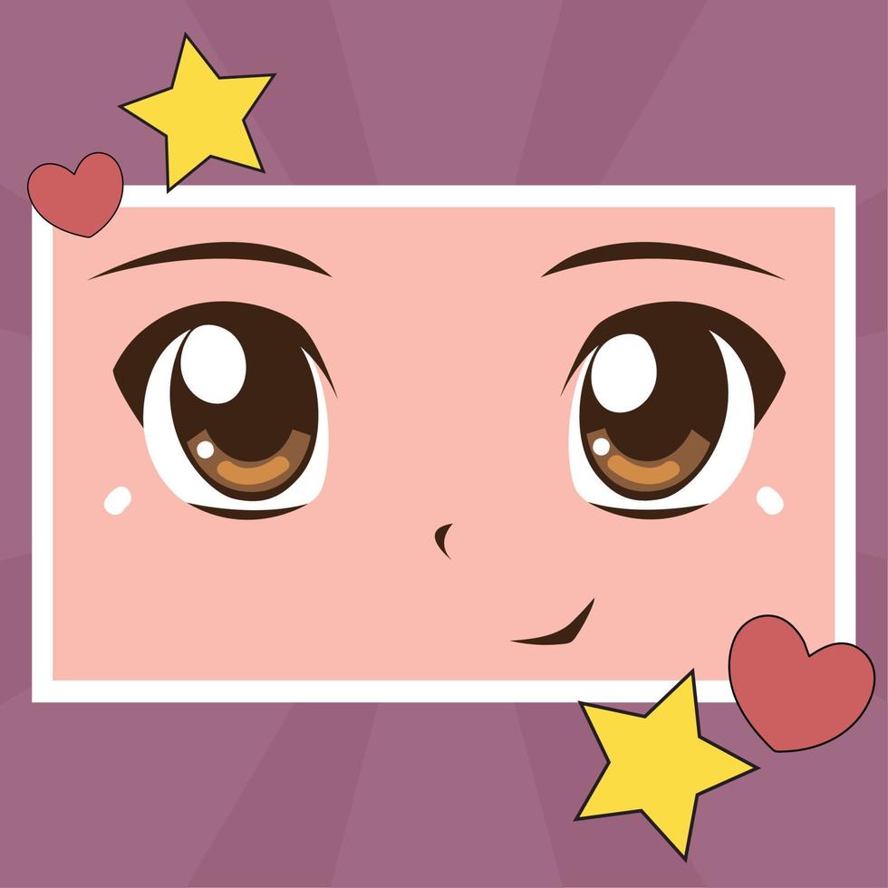 anime cute eyes vector