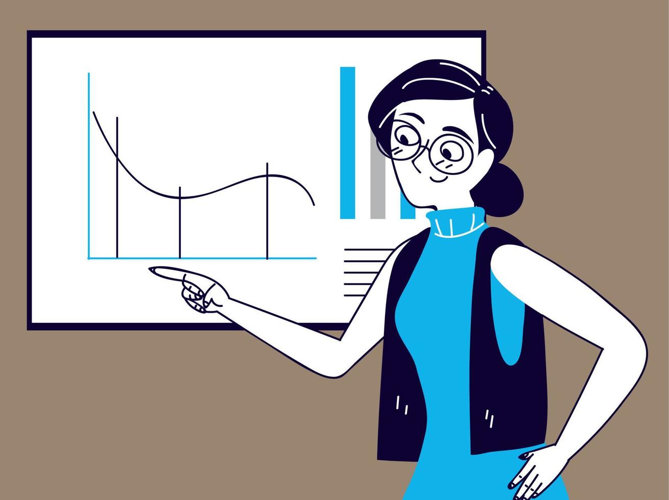 mujer de negocios trabajando vector