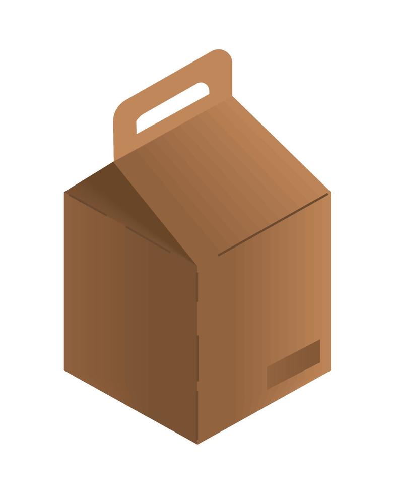 package with handle, eco packaging vector