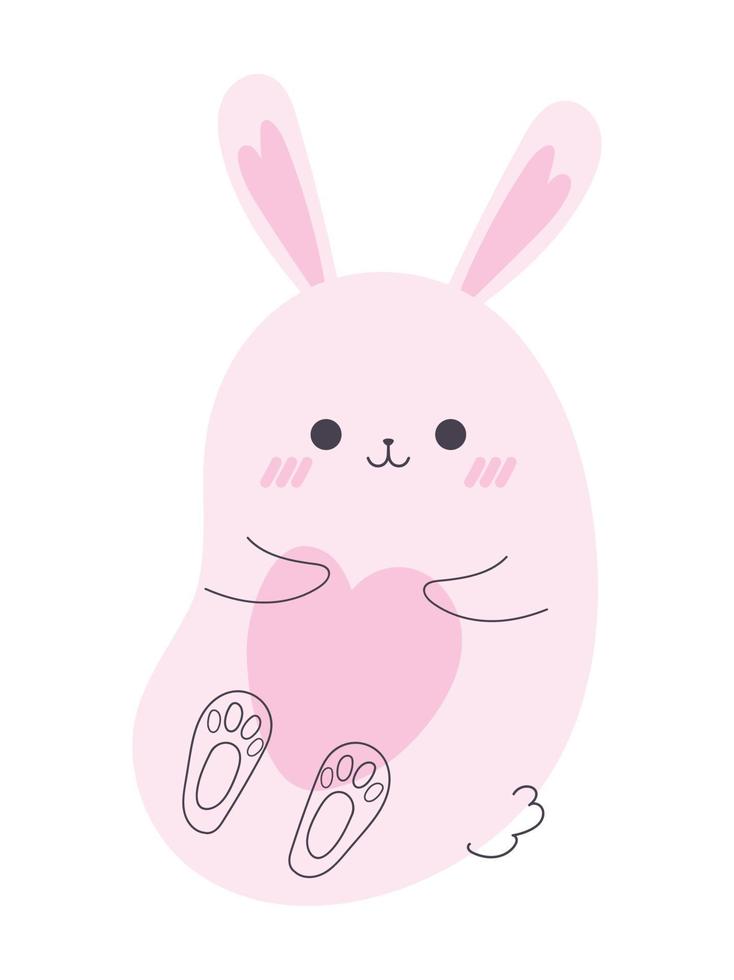 conejo animal kawaii vector