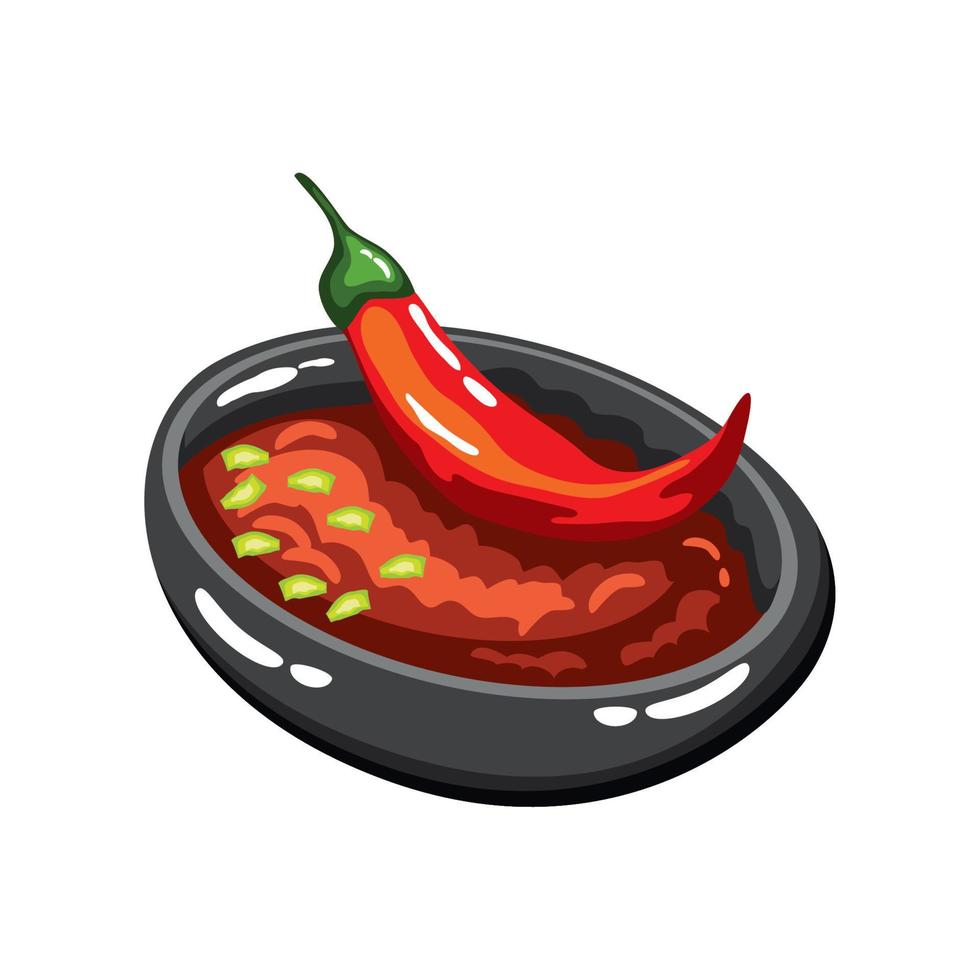 refried beans with chili vector