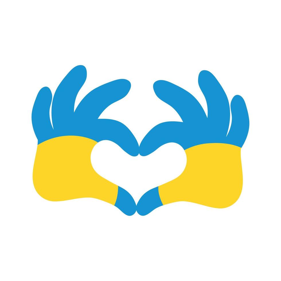 ucrania sin guerra, corazón con el color de la bandera vector