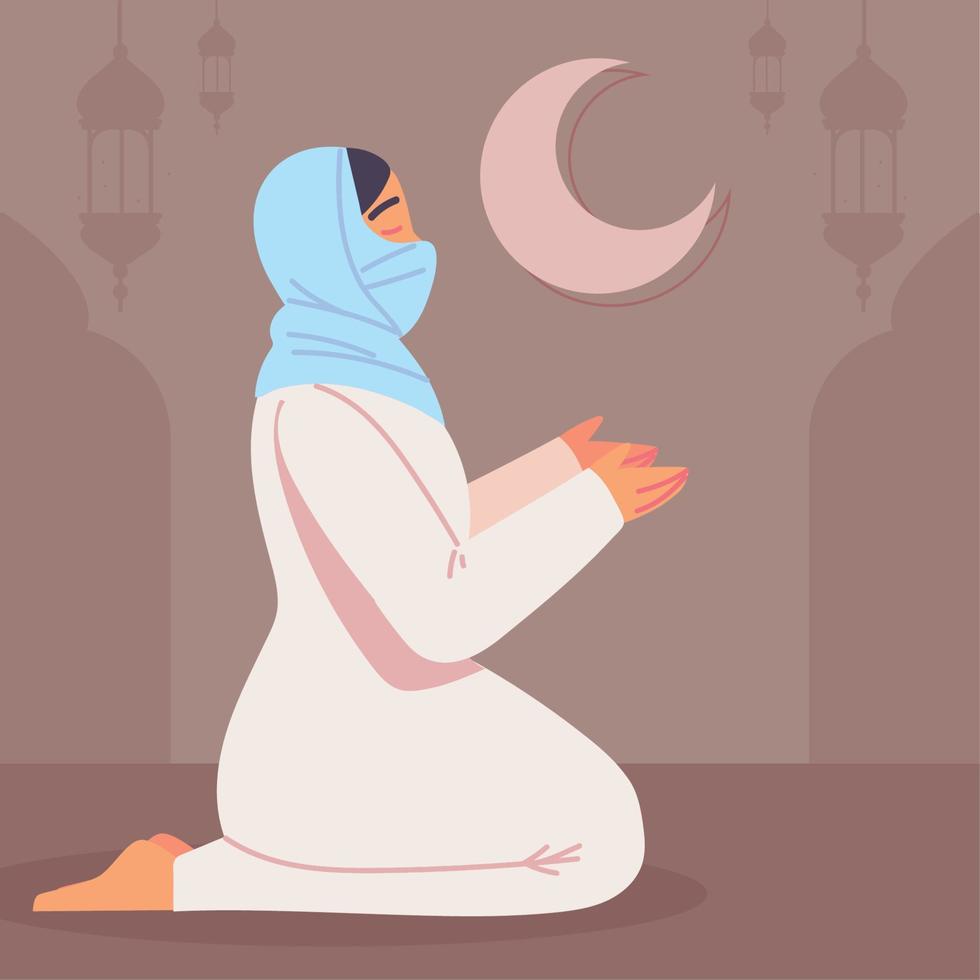 woman and muslim culture vector