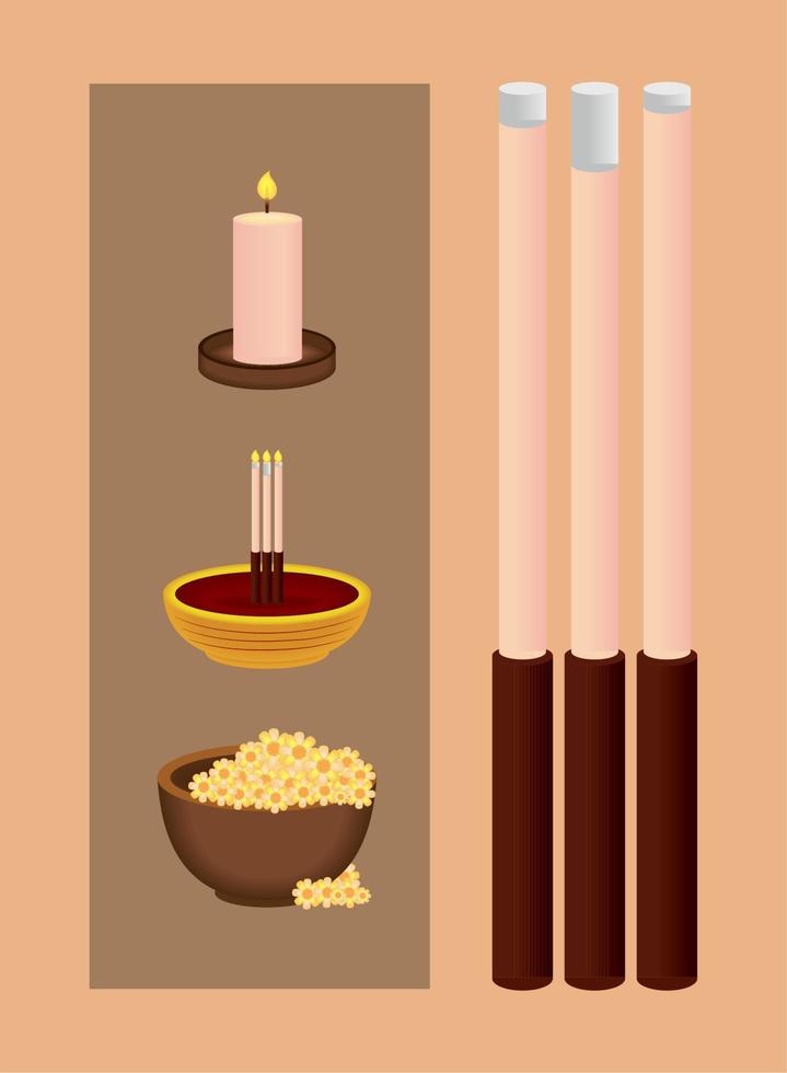 icons, loy krathong vector