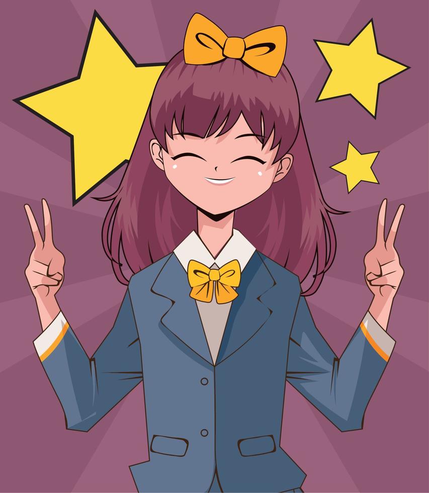 anime girl in uniform vector