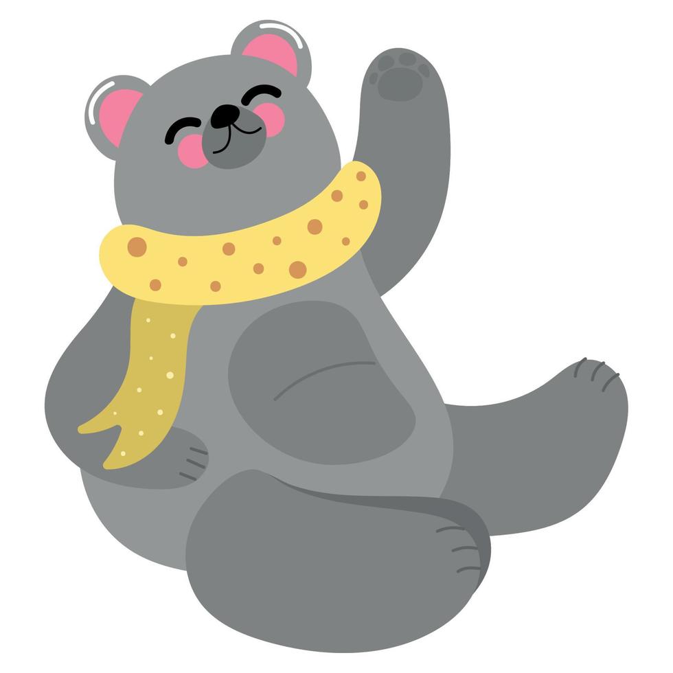 lindo oso gris vector