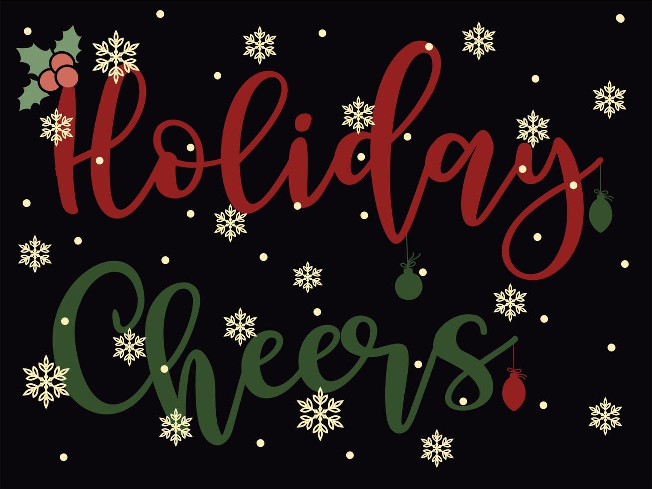 Holiday Cheers 02 Merry Christmas and Happy Holidays Typography set vector