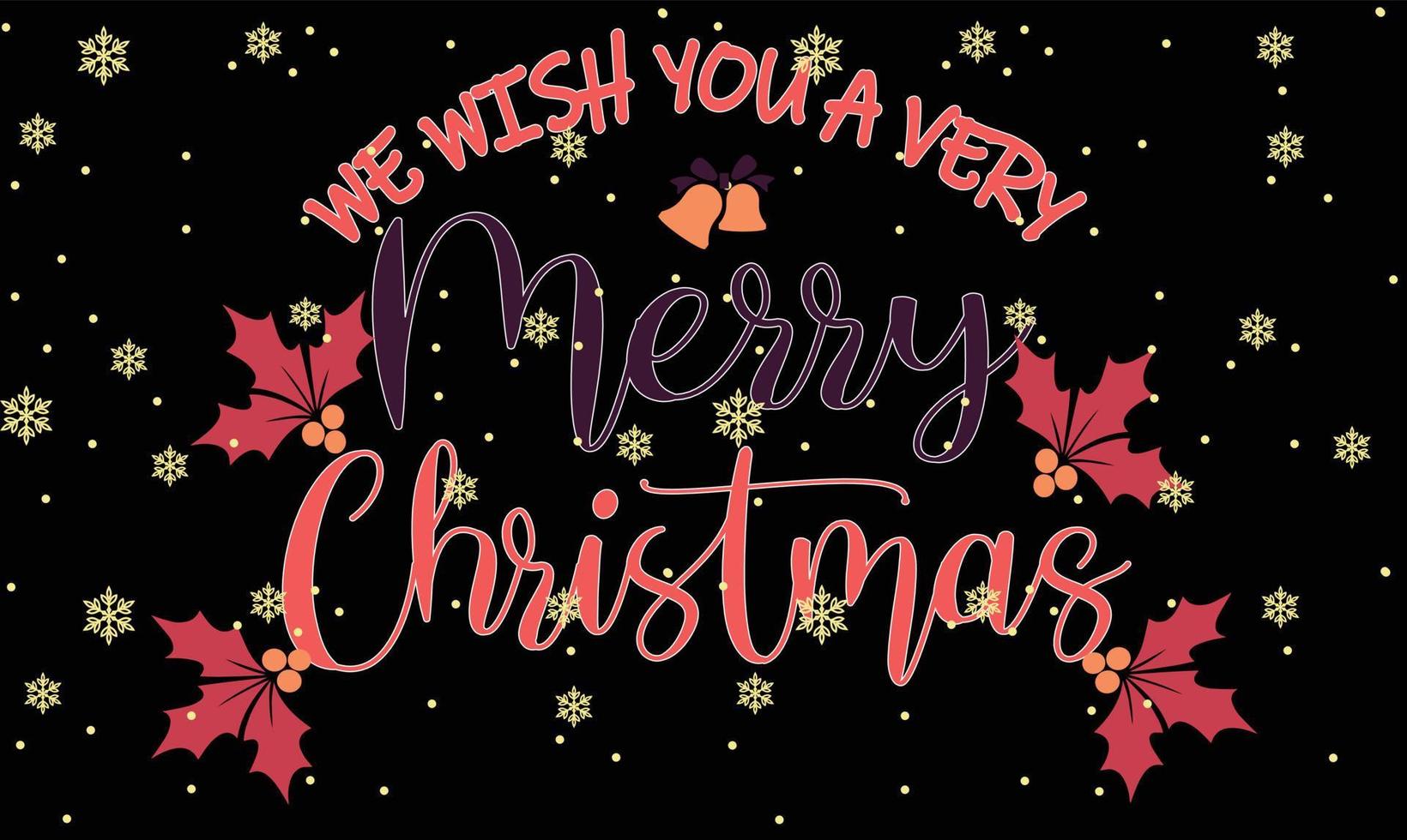 We Wish You A Very Merry Christmas 03 Merry Christmas and Happy Holidays Typography set vector