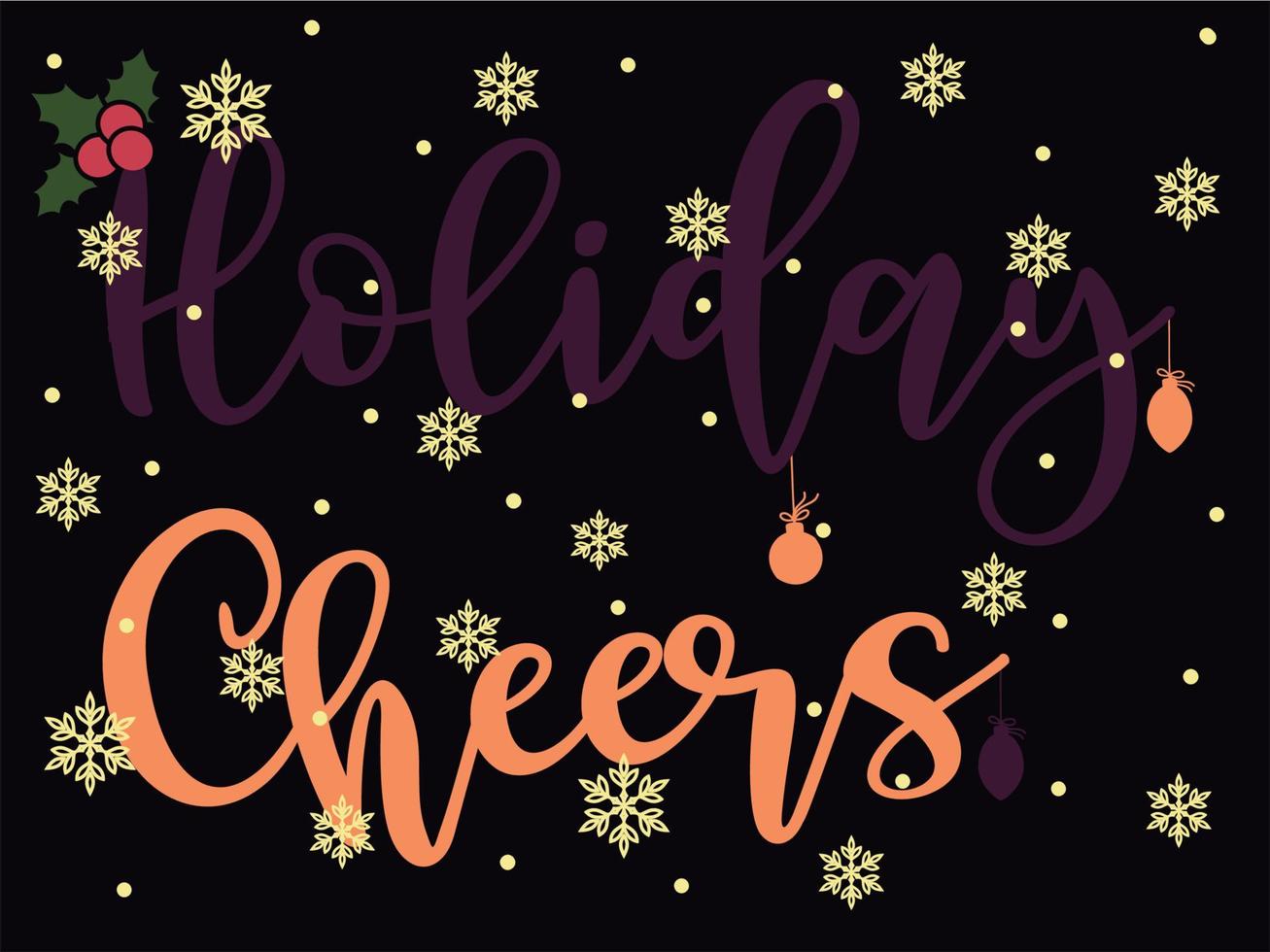 Holiday Cheers 03 Merry Christmas and Happy Holidays Typography set vector