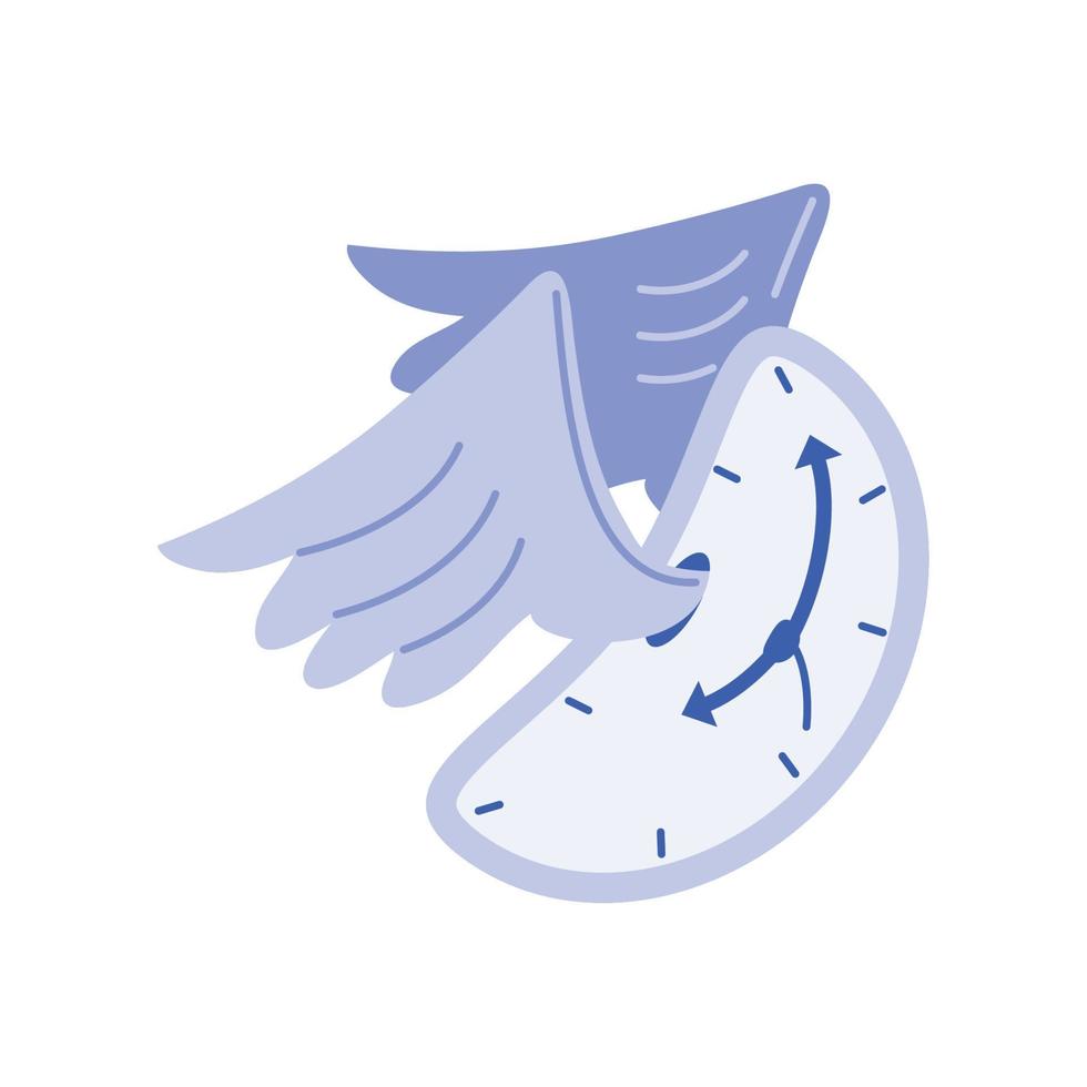 time clock with wings vector