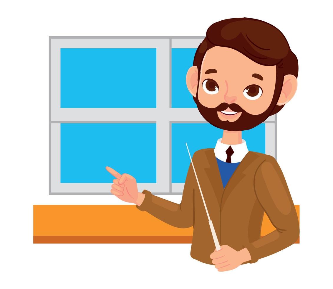 male teacher with stick in hand 13827384 Vector Art at Vecteezy