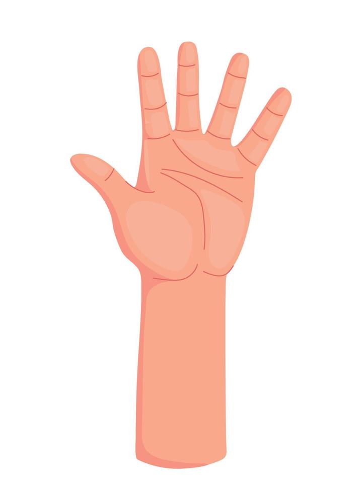 raised open hand vector