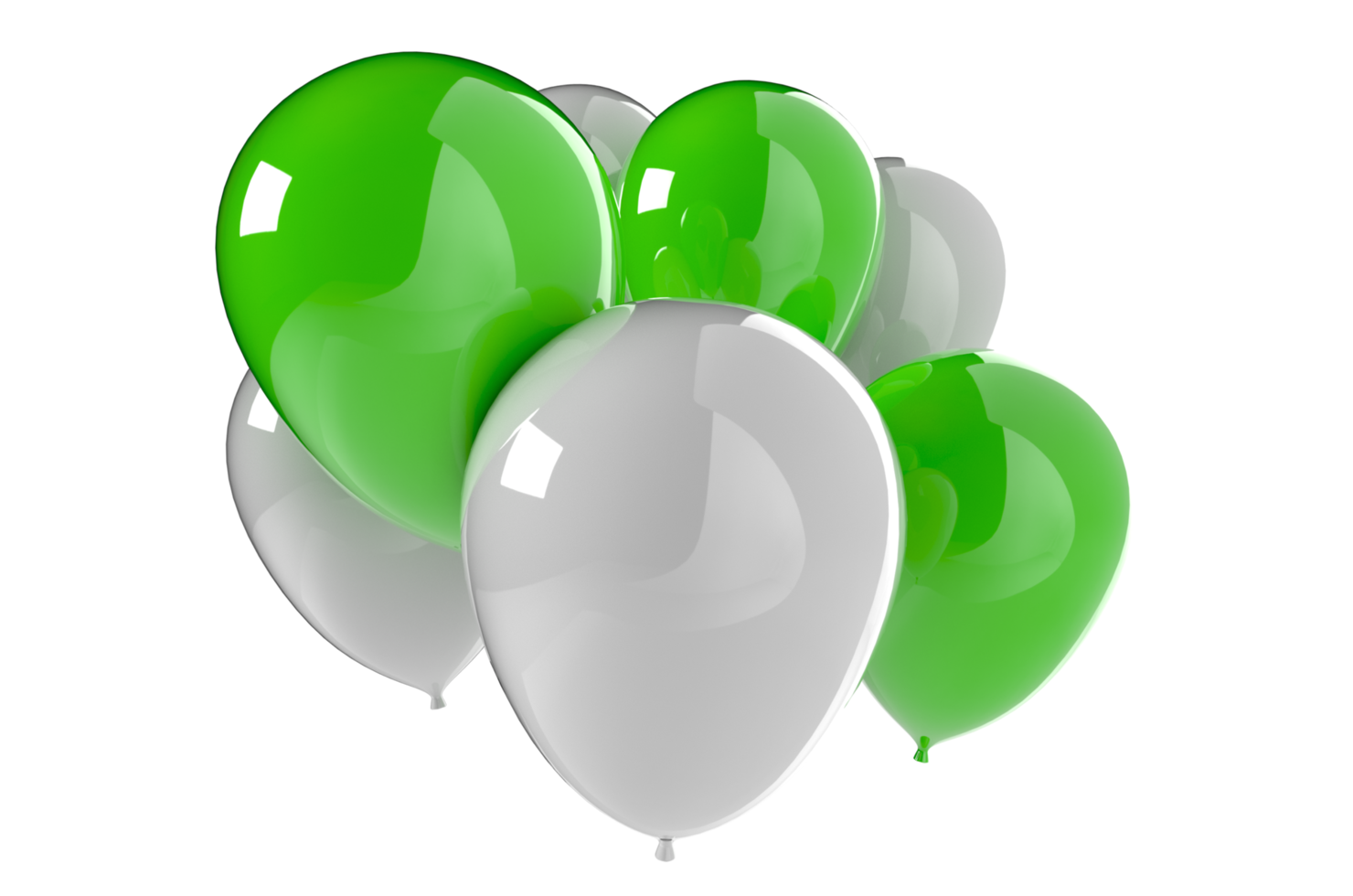 Balloons 3d render illustration for celebration or birthday party png