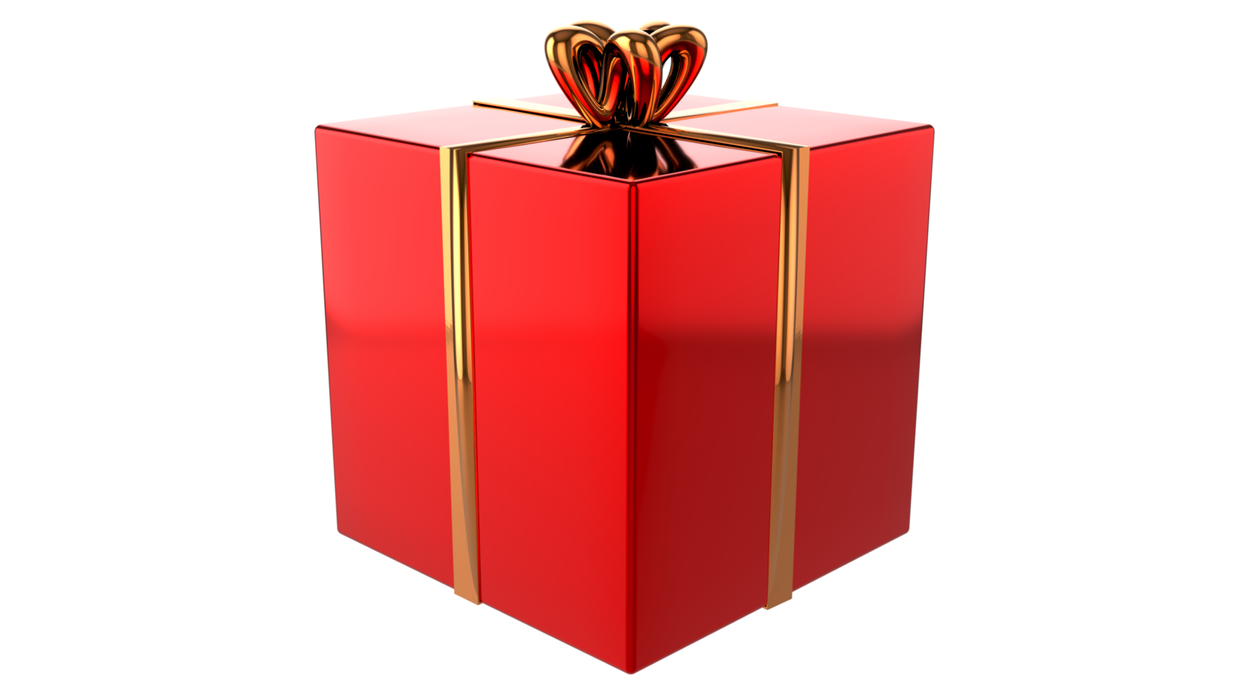 3d Realistic Gift Box with Gold Ribbon Gift Bow Transparent PNG. Decoration 3D illustration png