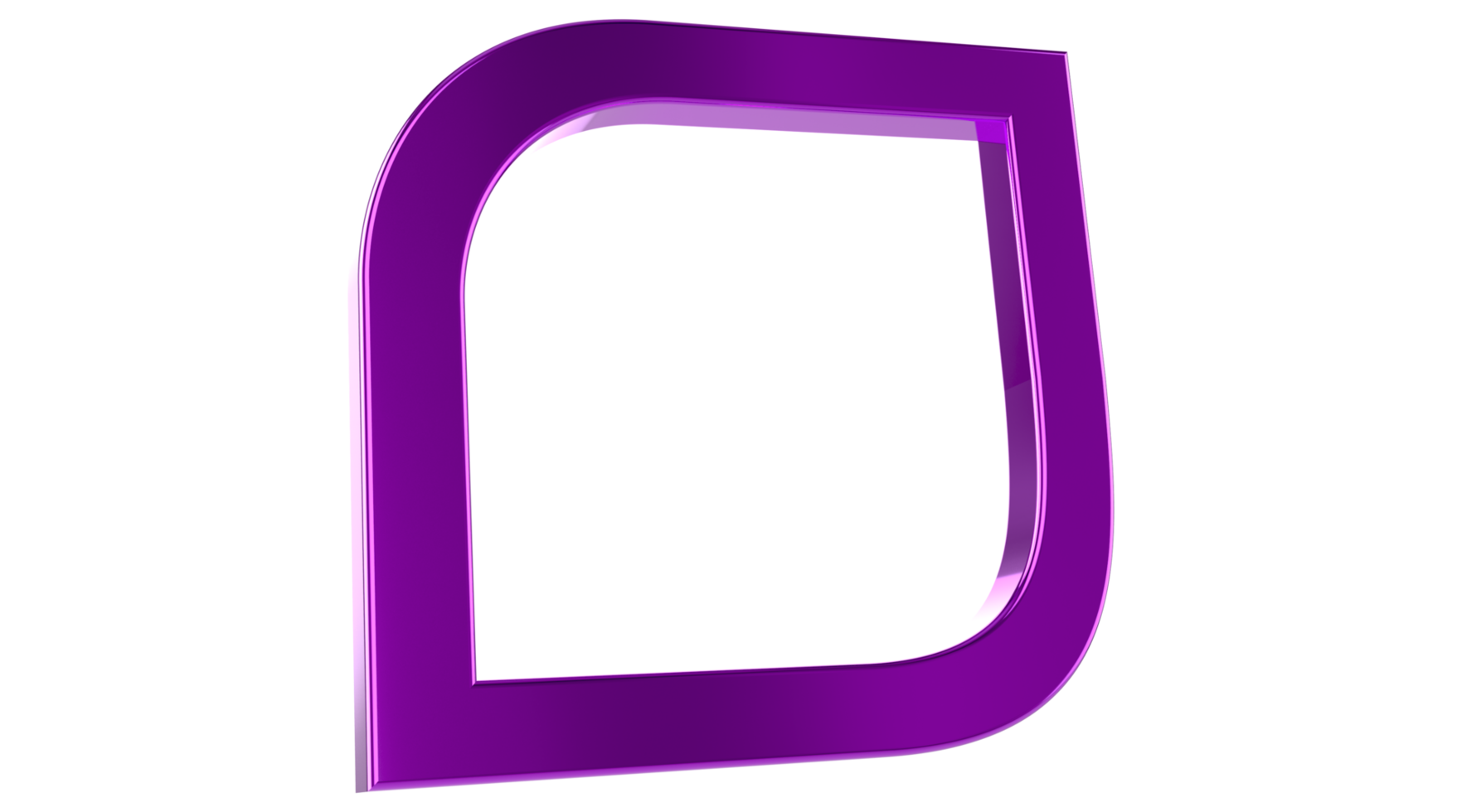 3D shape illustration PNG with transparent background. 3d Frame. Geometric design element, Modern shape.