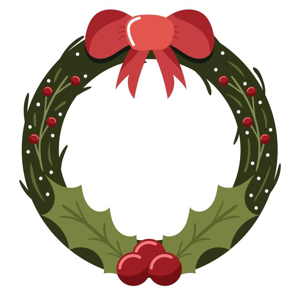 christmas wreath icon vector