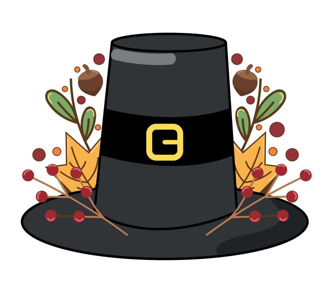 thanksgiving pilgrim hat vector