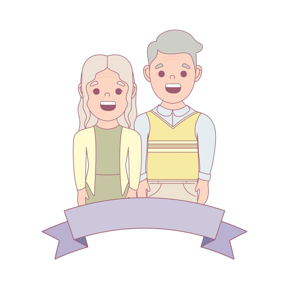 old couple, older person day vector