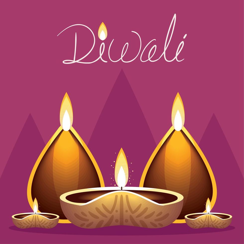 Diwali religious celebration vector