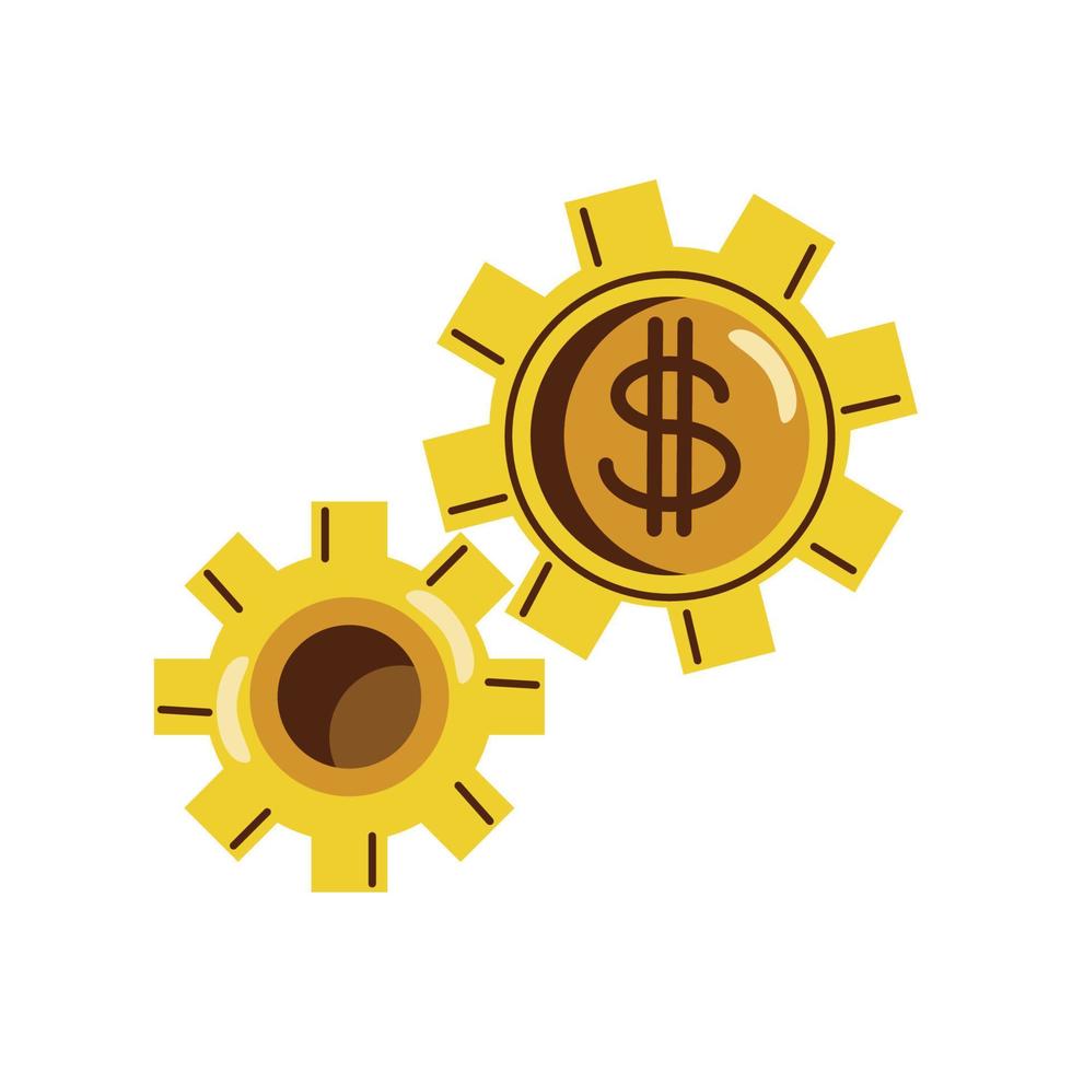 saving money, coins in gears vector