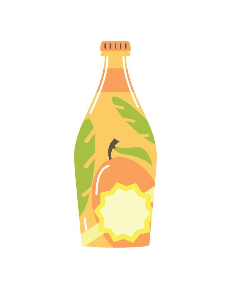 mango juice bottle beverage vector