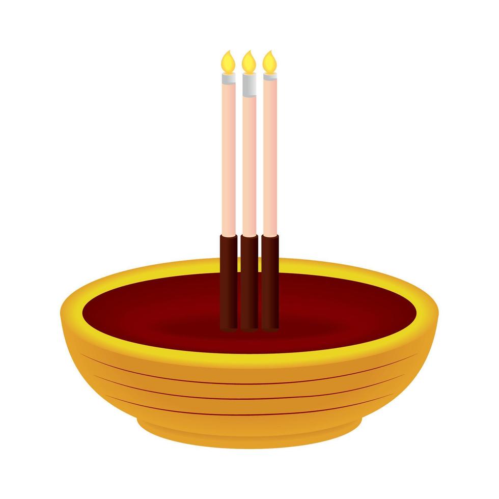 incense sticks in vase vector