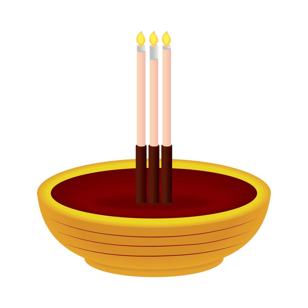 incense sticks in vase vector