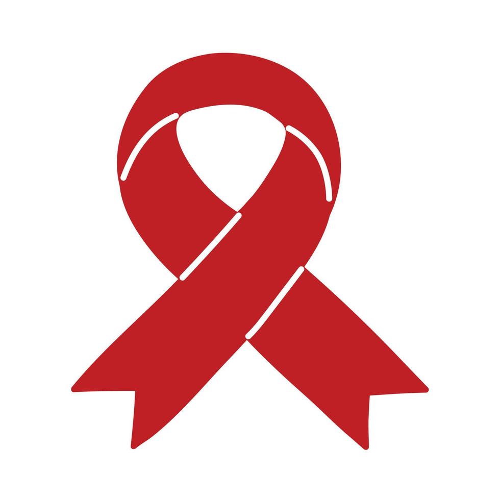 red ribbon AIDS vector
