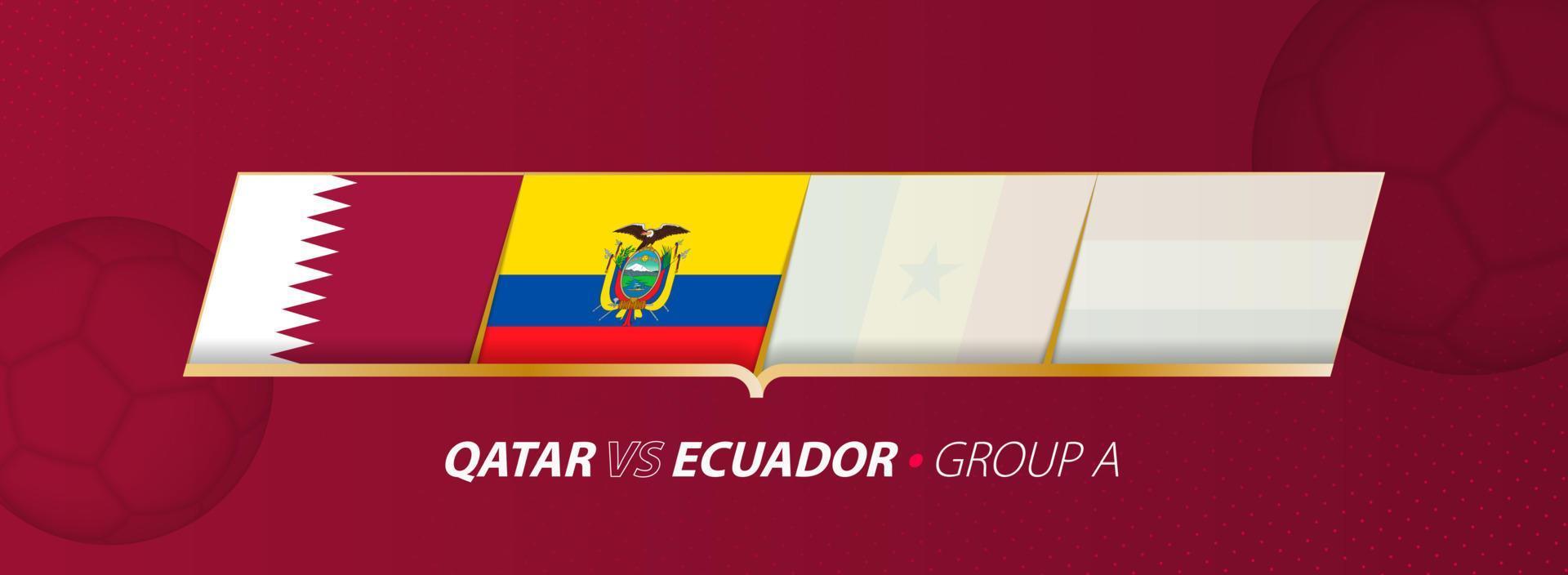 Senegal - Netherlands football match illustration in group A. vector