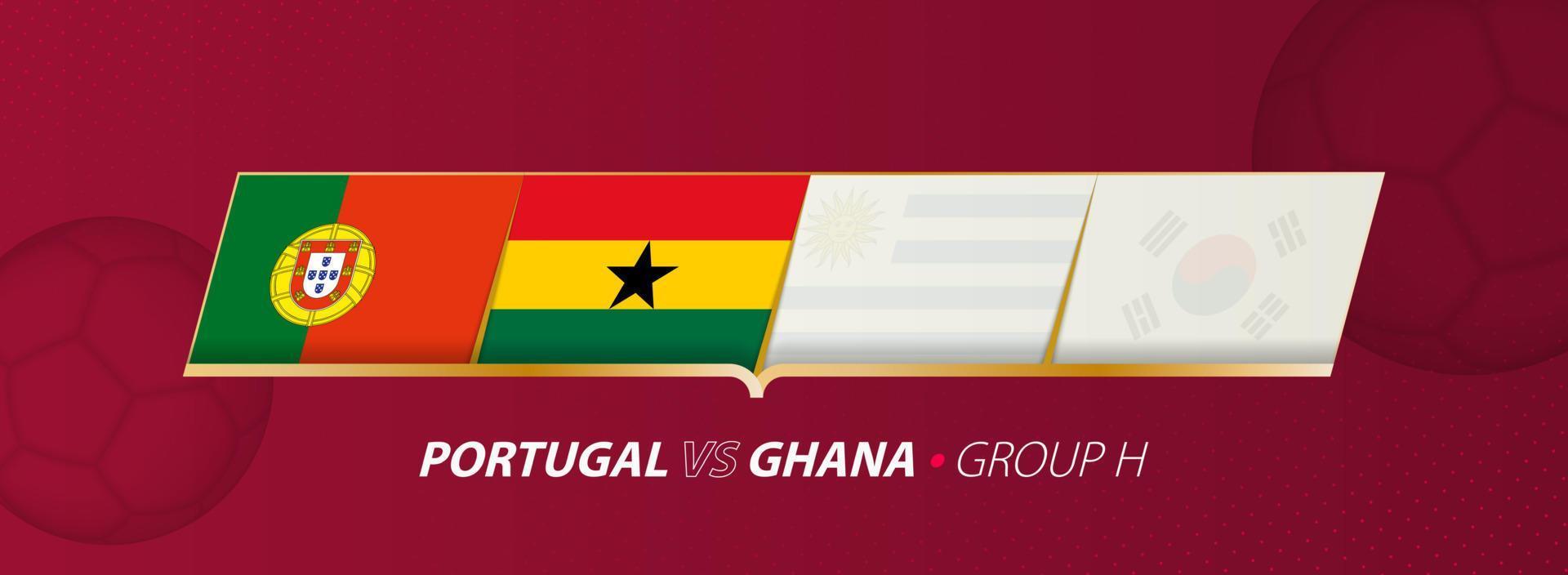 Portugal - Ghana football match illustration in group A. vector