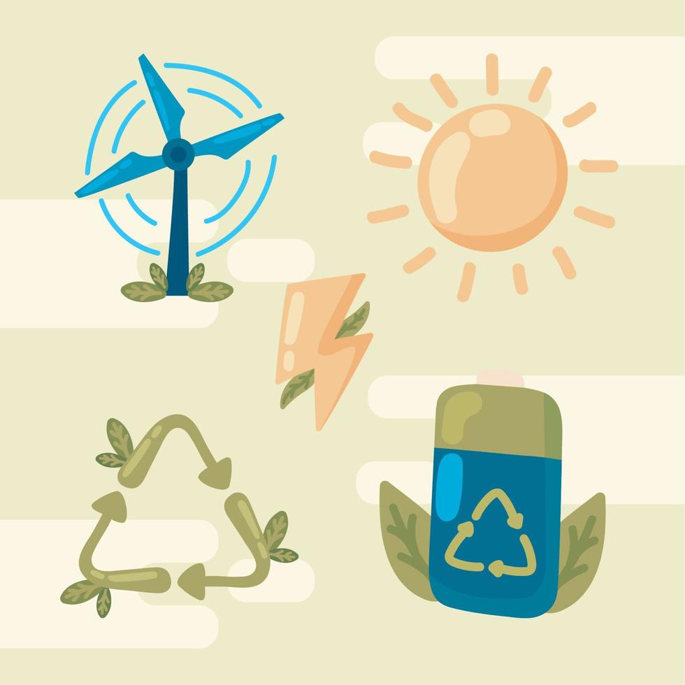 green energy, set vector